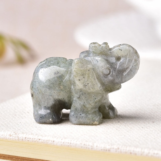 1PC Natural Crystal Rose Quartz Elephant Amethyst Obsidian — foto 6