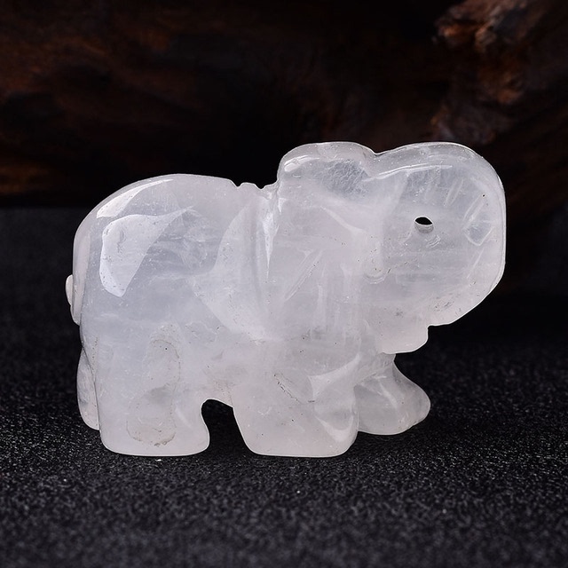 1PC Natural Crystal Rose Quartz Elephant Amethyst Obsidian — foto 12
