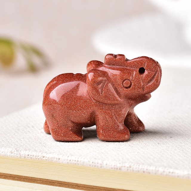 1PC Natural Crystal Rose Quartz Elephant Amethyst Obsidian — foto 2