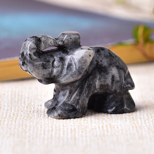 1PC Natural Crystal Rose Quartz Elephant Amethyst Obsidian — foto 4