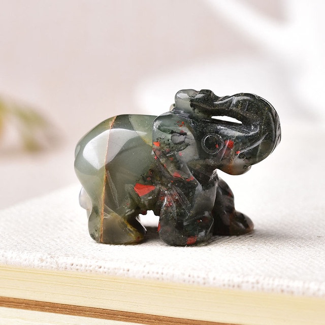 1PC Natural Crystal Rose Quartz Elephant Amethyst Obsidian — foto 14