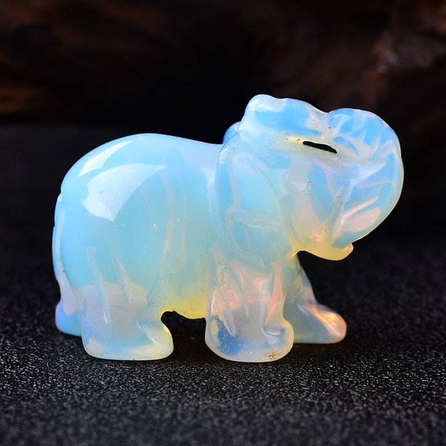 1PC Natural Crystal Rose Quartz Elephant Amethyst Obsidian — foto 5