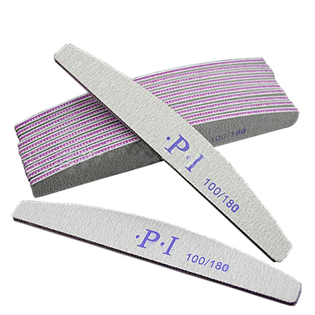 Nail File Half moon Shape Repairing Purple Heart With Teeth Rubbing Strip, Polishing Strip 100 180 Mesh Emery Nail Tool - Shop at LoveMi