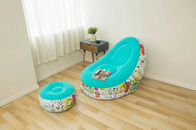 Lazy Bean Bag with Inflatable Folding Sofa Blue - Shop at LoveMi