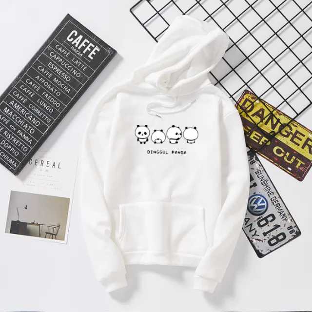 Harajuku Style Plus Velvet Padded Hooded Sweater White - Shop at LoveMi