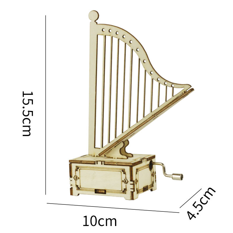 Wooden music box with sounding music box (a)