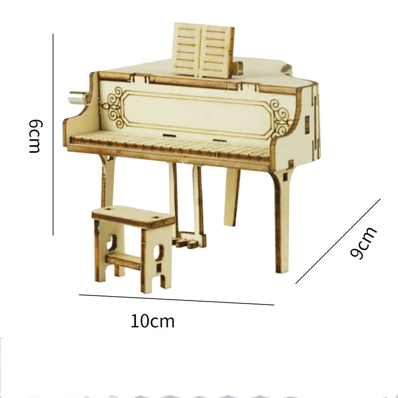 Wooden music box with sounding music box (a)