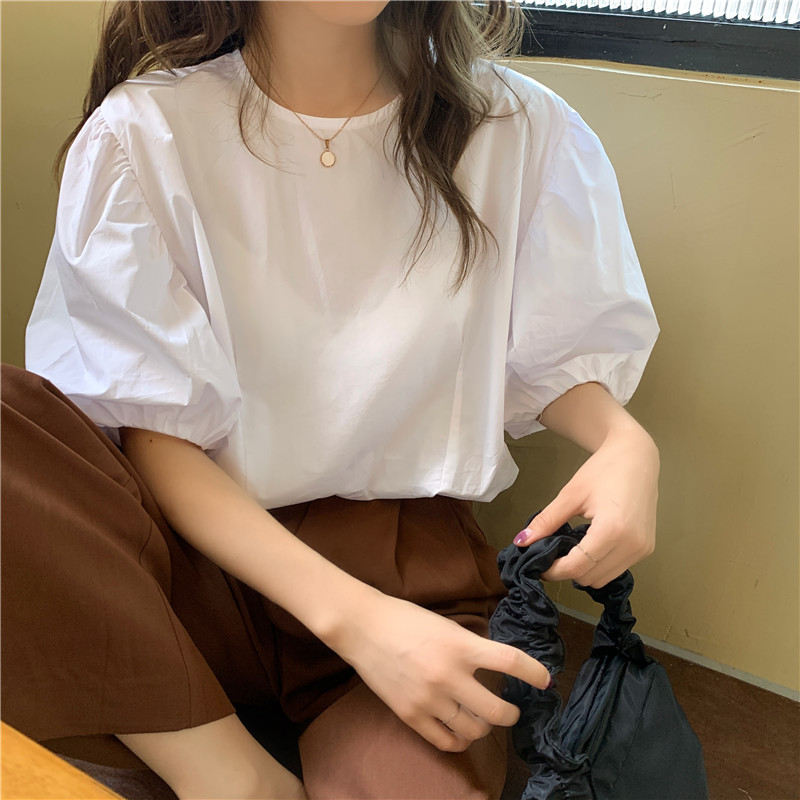 Title 18, Puff Sleeve All Match Casual Shirt