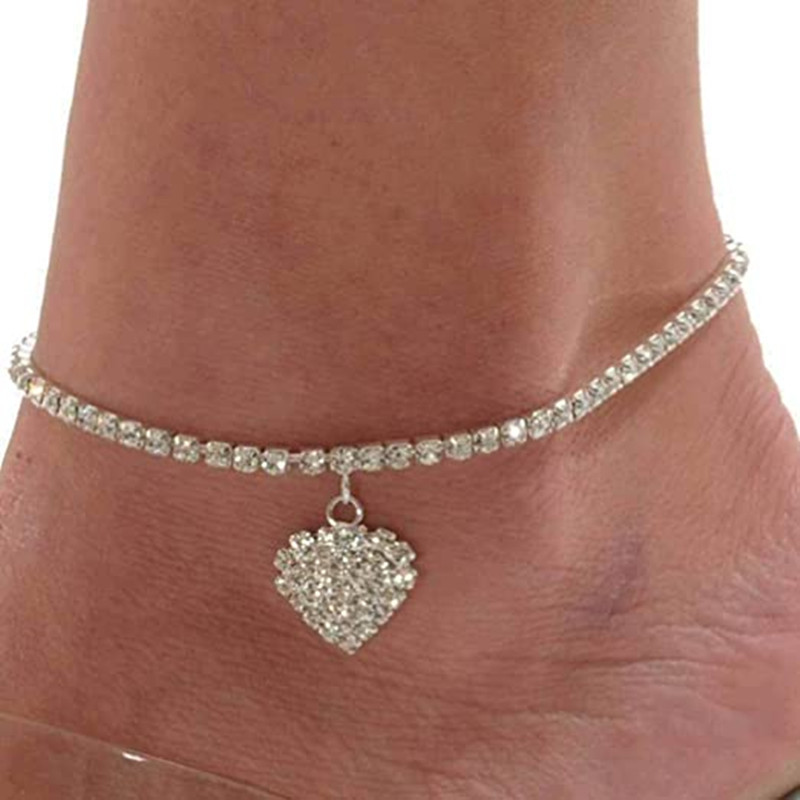 Title 11, Love Rhinestone Anklet, Exotic All-Match Jewelr...