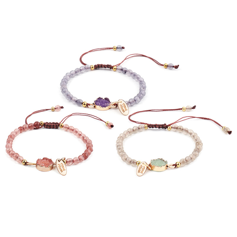 New Cross-Border Jewelry 4Mm Faceted Stone Bracelet Hand-Woven Stone Bracelet — foto 3