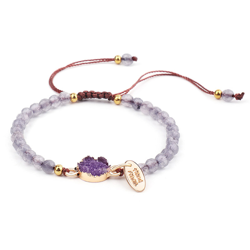 New Cross-Border Jewelry 4Mm Faceted Stone Bracelet Hand-Woven Stone Bracelet — foto 4