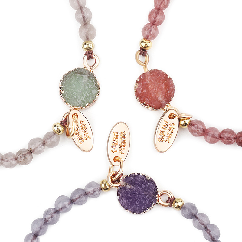 New Cross-Border Jewelry 4Mm Faceted Stone Bracelet Hand-Woven Stone Bracelet — foto 5