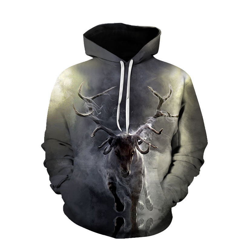 Title 2, 3D-Digitaldruck-Paare, lockere Langarm-Hoodie-B...