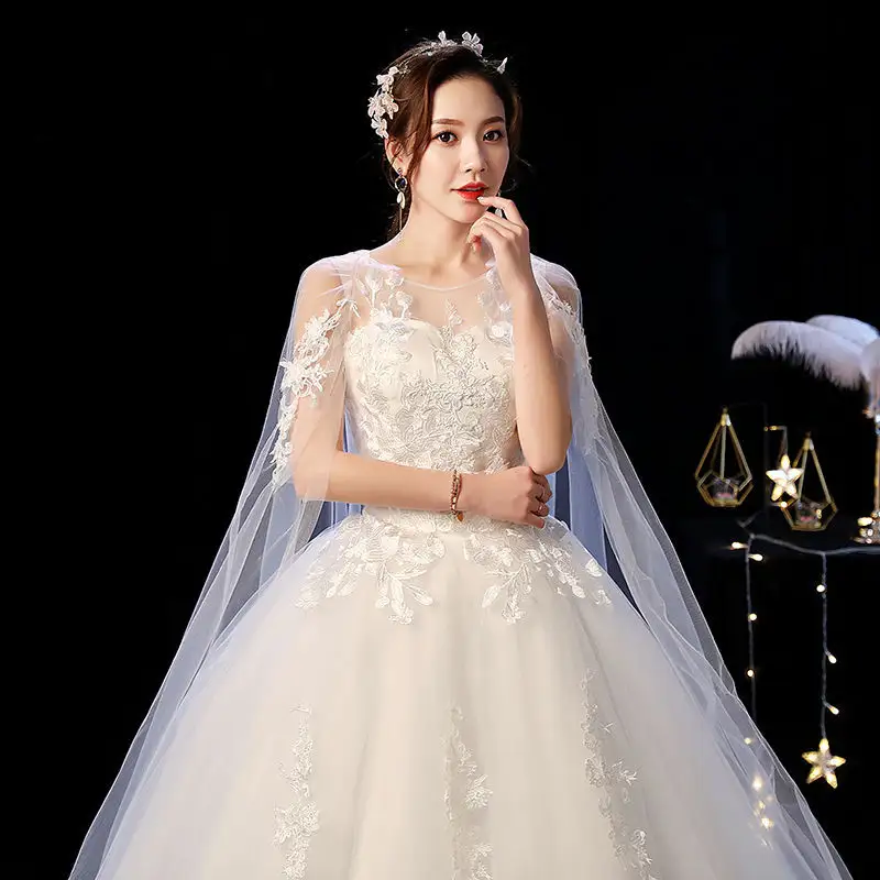 Wedding Dress Female Short Shoulder Simple