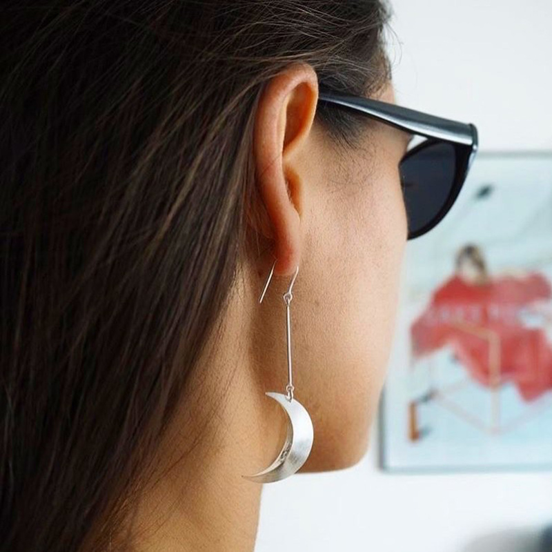 Moon Long Earrings Earrings Female European And American Simple Retro Vintage Earrings