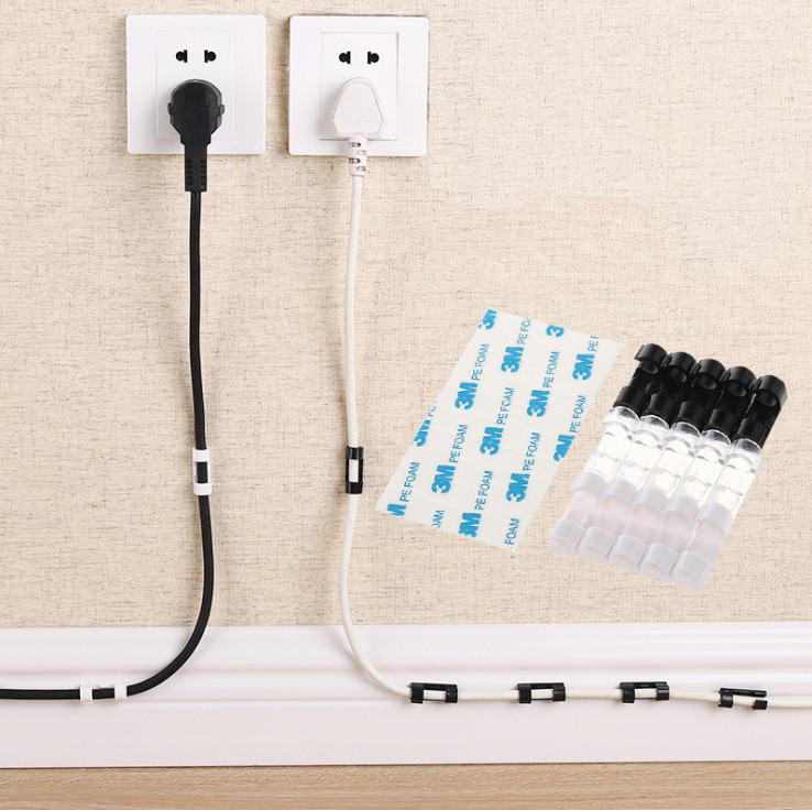 Wire Storage Cable Organizer Office Desk Finishing Line Fixing Clip