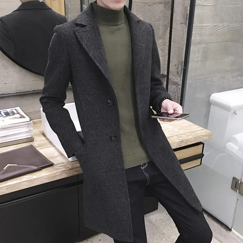 Data Sell Through Autumn New Mid-Length Windbreaker Korean Men's