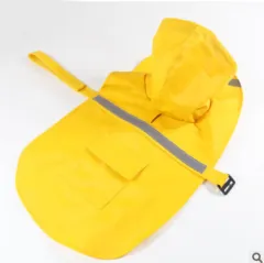Pet Raincoat Dog Raincoat Labrador Golden Retriever Large and Medium-sized Dog Reflective Waterproof Snowproof Big Dog Clothes - Yellow - View 1