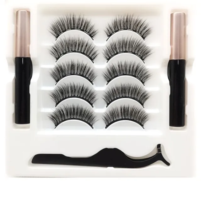 Magnetic Eyelashes Eyeliner Set Long Lasting False Mink Waterproof Eye Lashes Extension Reusable Beauty Makeup Tool 003 Single Number - Shop at LoveMi