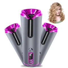 Hair Curling Iron Portable Automatic Hair Curling Iron Multifunctional Usb Charging - Pink - View 1