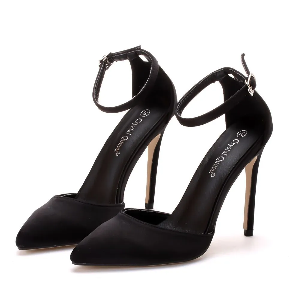 Sexy Stiletto Pointed High Heel Sandals - Black