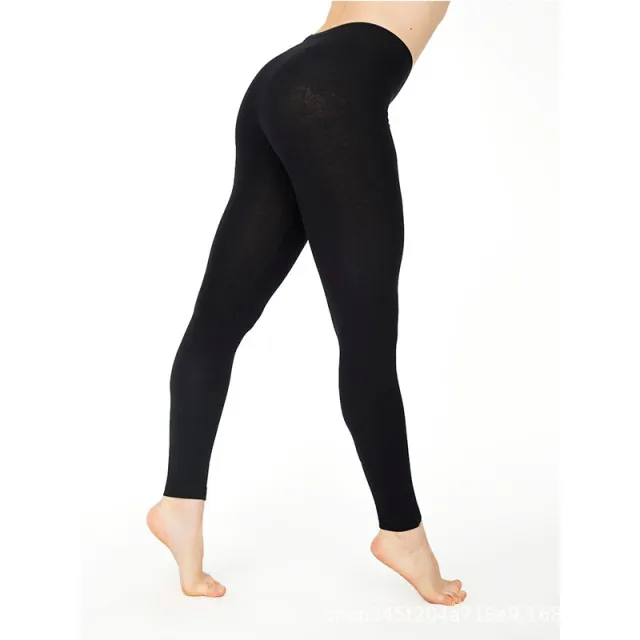 European And American New Women's Solid Color Leggings Stretch Nine Point Leggings Leggings Black - Shop at LoveMi