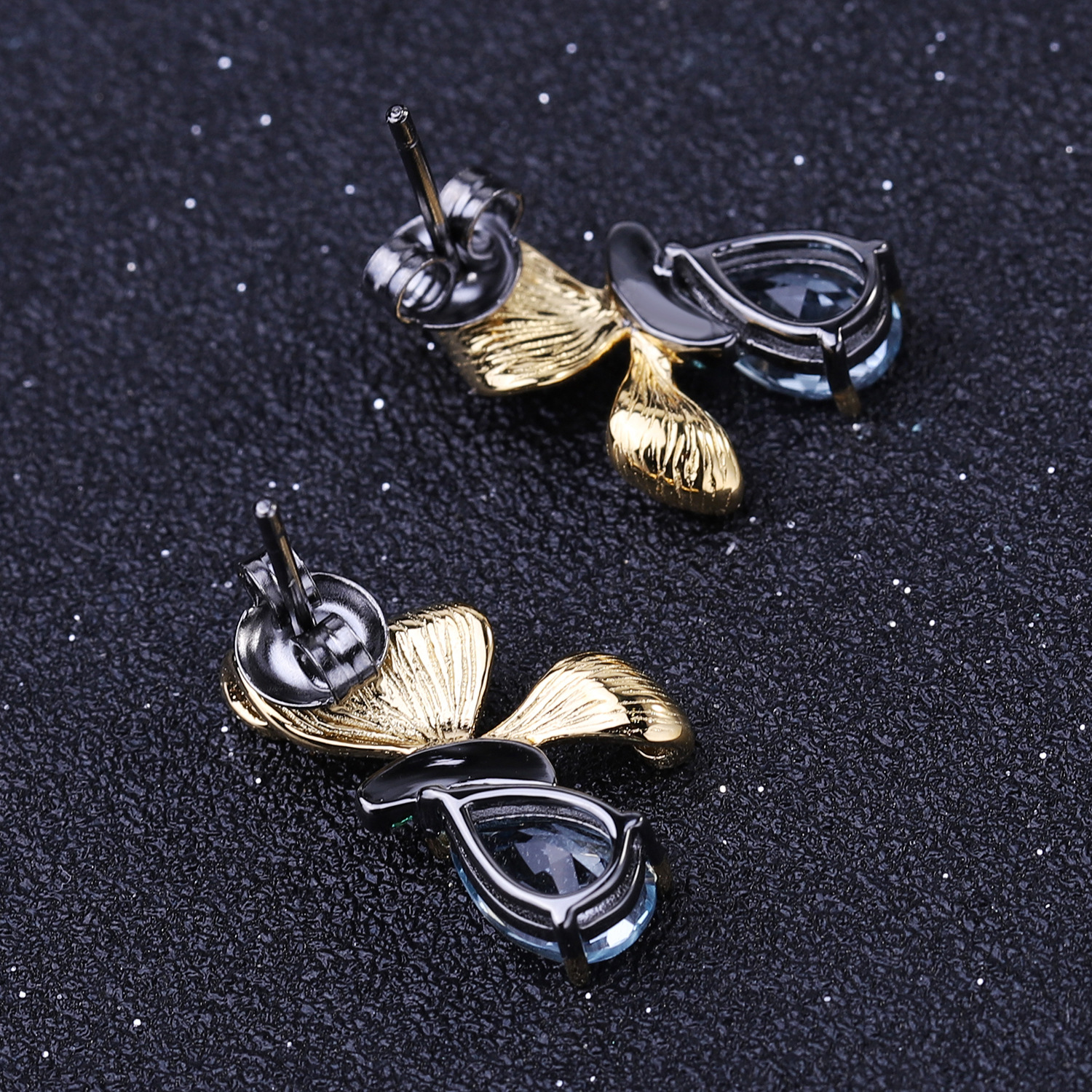 Simple Temperament 925 Silver Natural Topaz Earrings