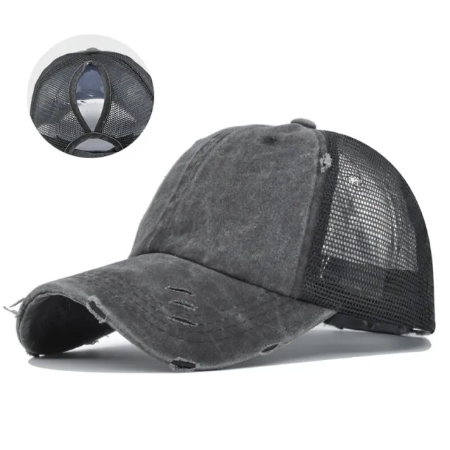 Multicolor ponytail hole baseball cap Black - Shop at LoveMi