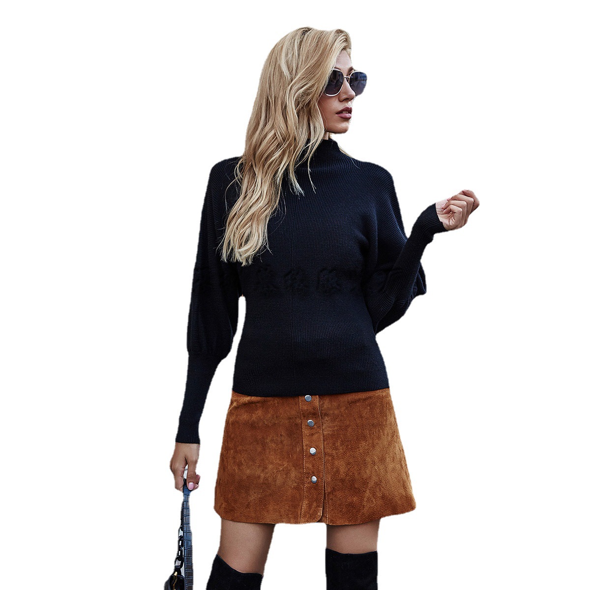 Women's Loose Solid Color Pullover Sweater