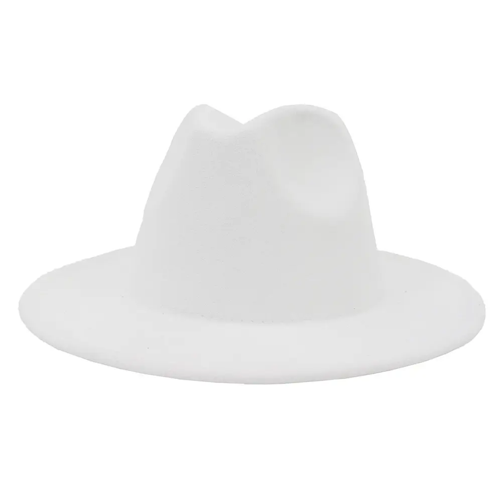 Black Minimalist Woolen Flat Brimmed Jazz Hat
