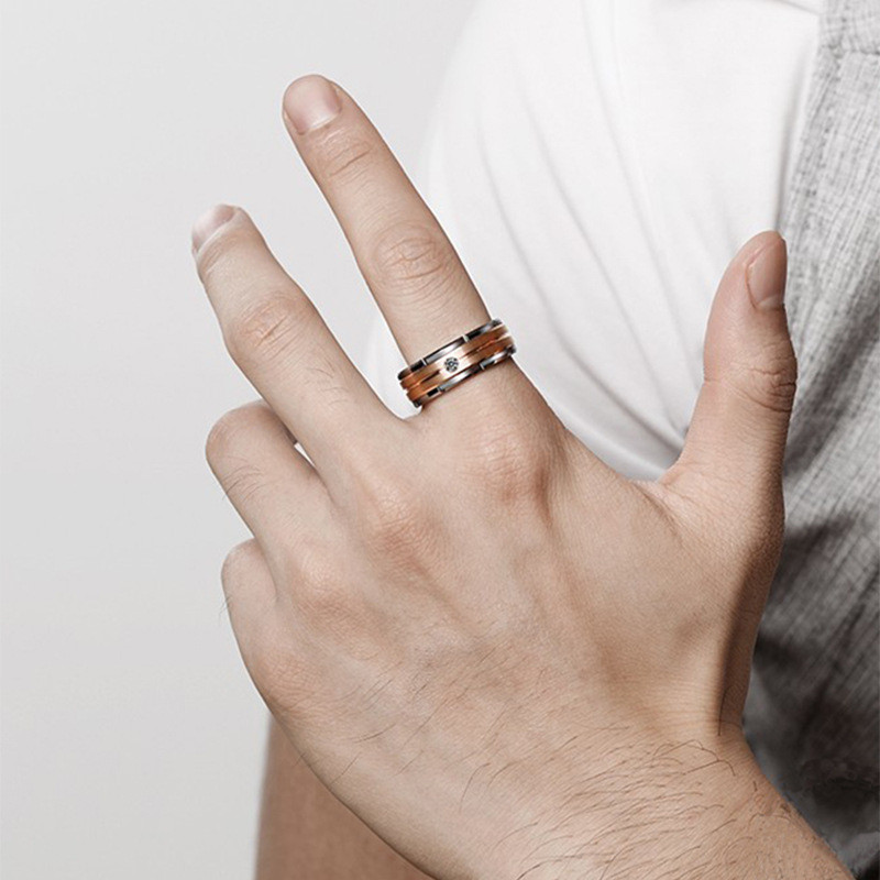 Men's Fashion Simple Ring With Diamonds