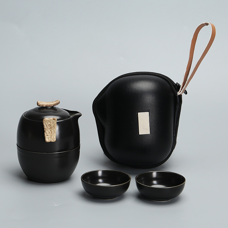 White Porcelain Kung Fu Traveling Tea Set Set Simple Portable Teapot Set Kuai Ke Cup Gift
