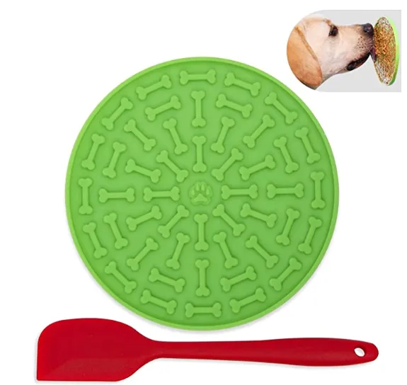 Pet Slow Food Bowl Dog Rain Bath Distraction Mat Pet Licking Mat Food Silicone Slow Food Quiet Mat Green - Shop at LoveMi