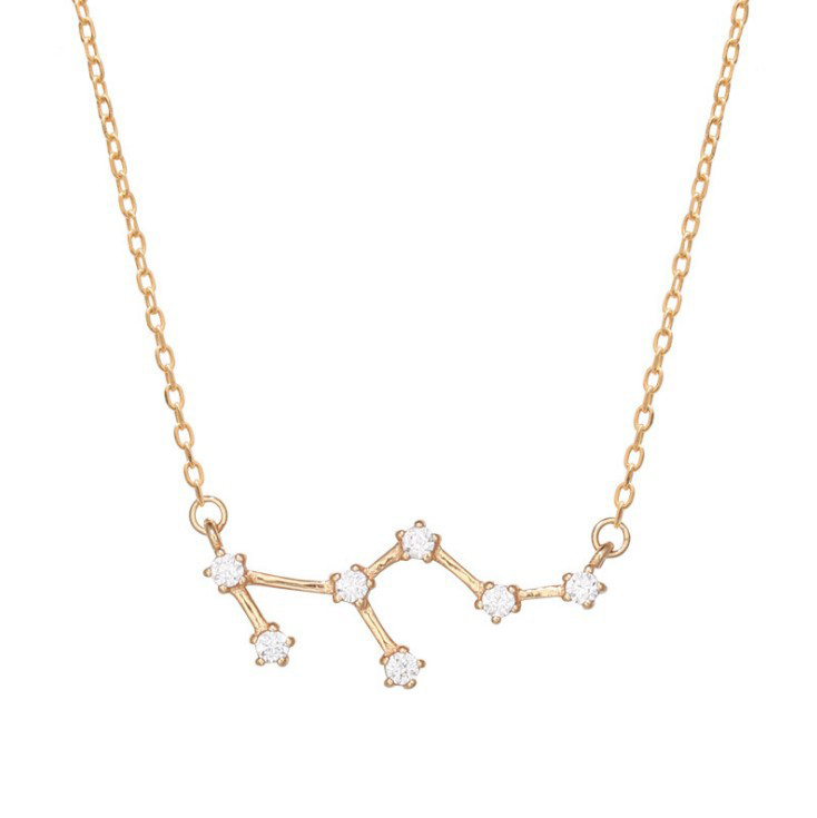 Star Pendant Twelve 12 Constellation Necklace Female Clavicle Chain