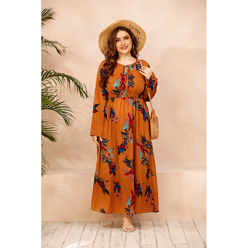 Title 7, Floral Maxi Dress for Women Long Sleep Robe Com...