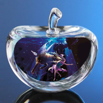 Crystal Zodiac Sign Glass Constellation Apple Paperweight