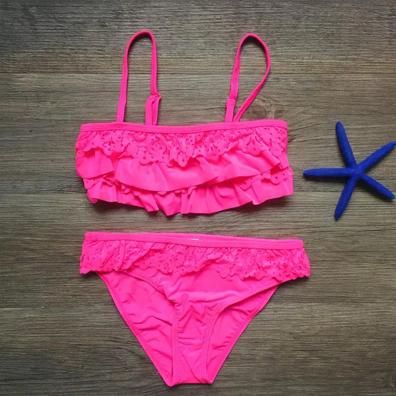 Children's Bikini Multi-Layer Flounce Bikini For Girls