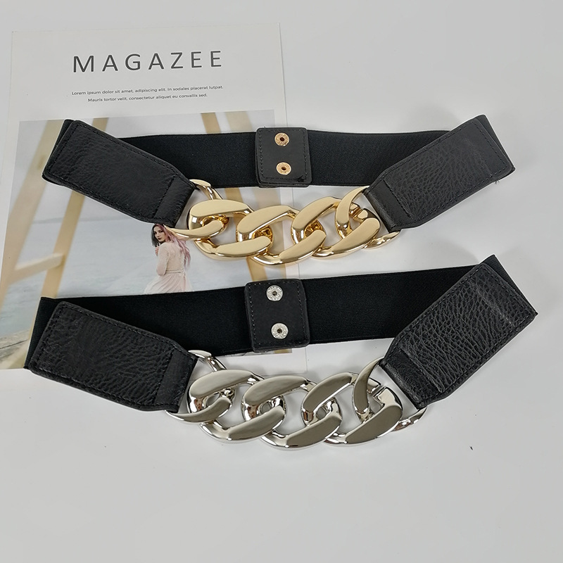 Title 4, Ladies Elastic Elastic Belt Metal Chain Fashion...