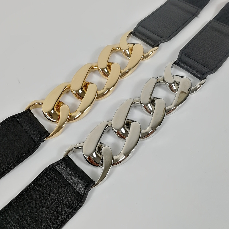 Title 3, Ladies Elastic Elastic Belt Metal Chain Fashion...