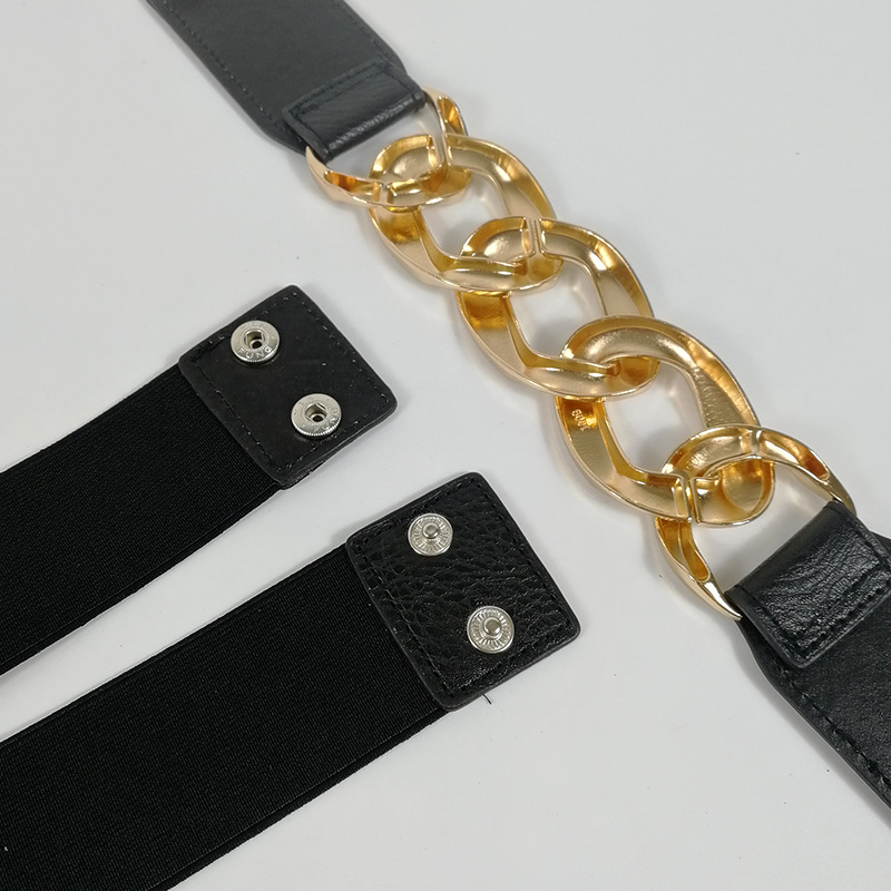 Title 5, Ladies Elastic Elastic Belt Metal Chain Fashion...