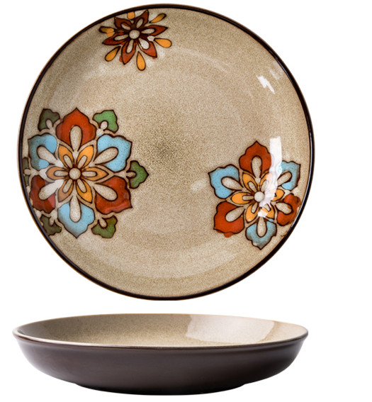 Ceramic Creative Dishes And Tableware 8 Inch Summer Flowers - Shop at LoveMi