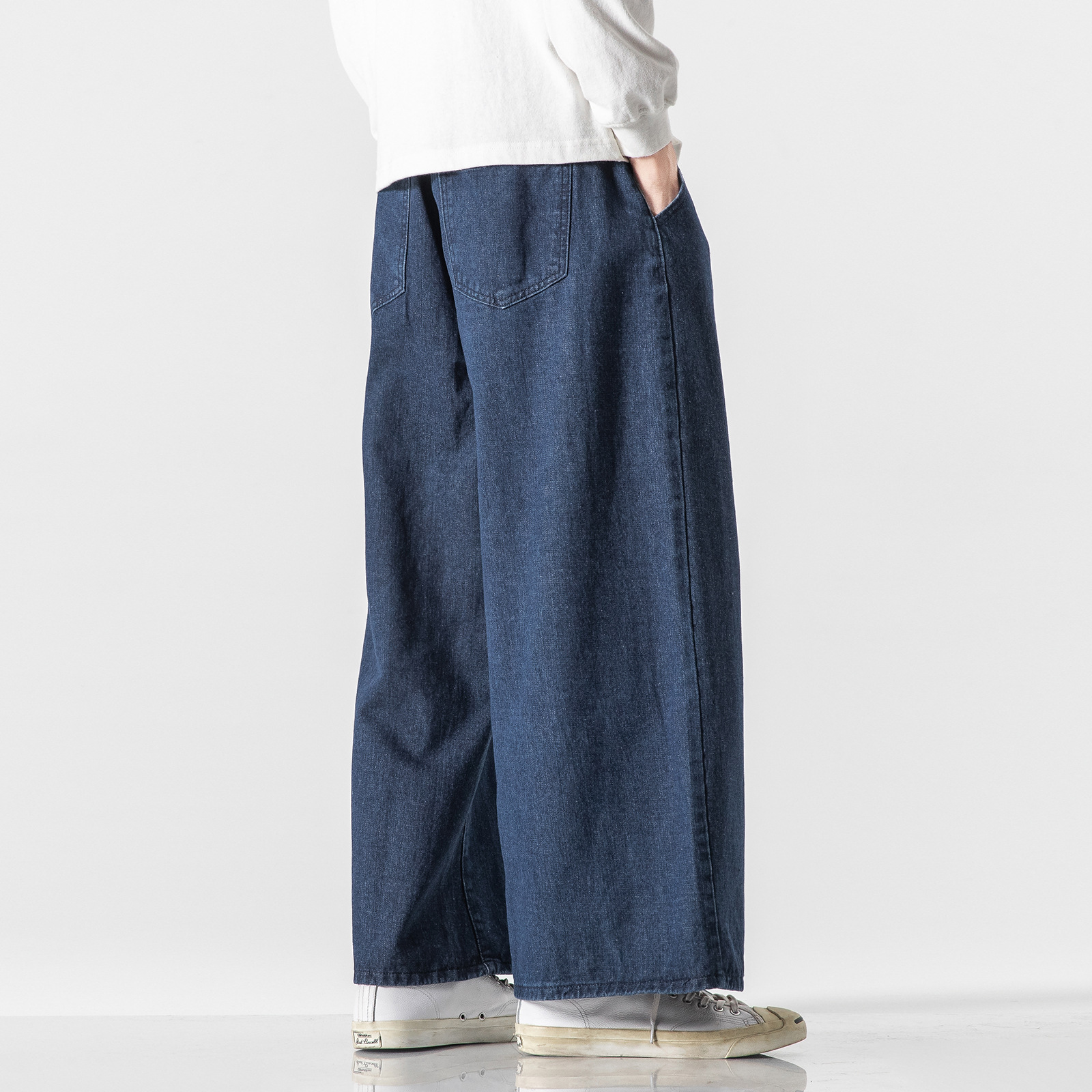 Men's Jeans Plus Size Chinese Style Casual Wide-Leg Pants