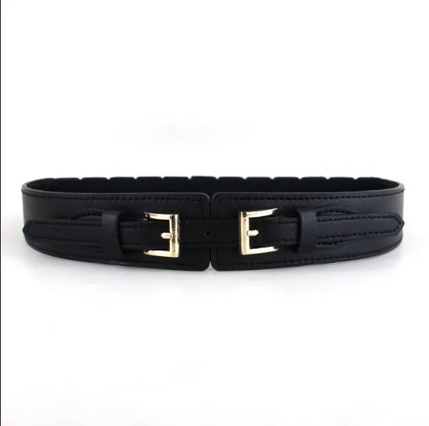 Faux Leather Elastic Elastic Women's Belt Black - Shop at LoveMi