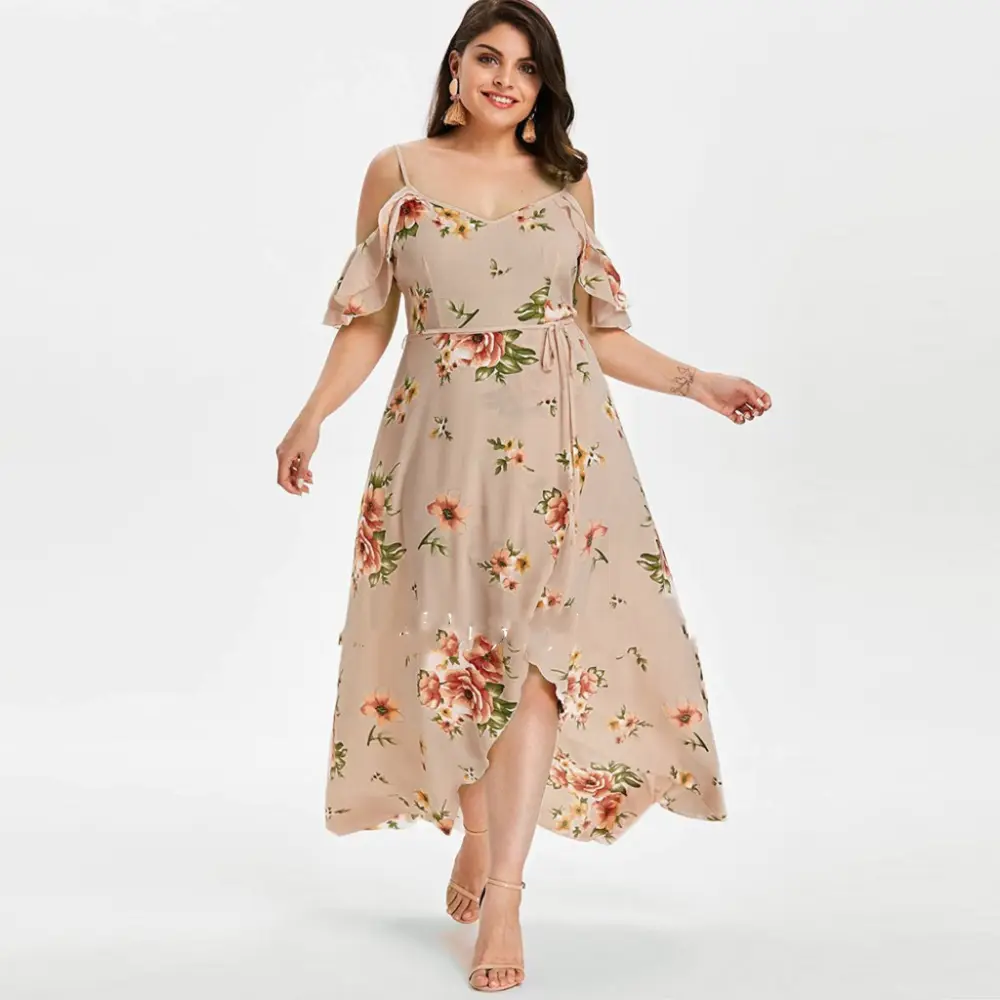 Fat Women's Summer Plus Size Loose Beach Long Dress