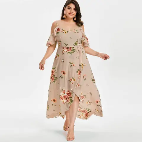 Fat Women's Summer Plus Size Loose Beach Long Dress
