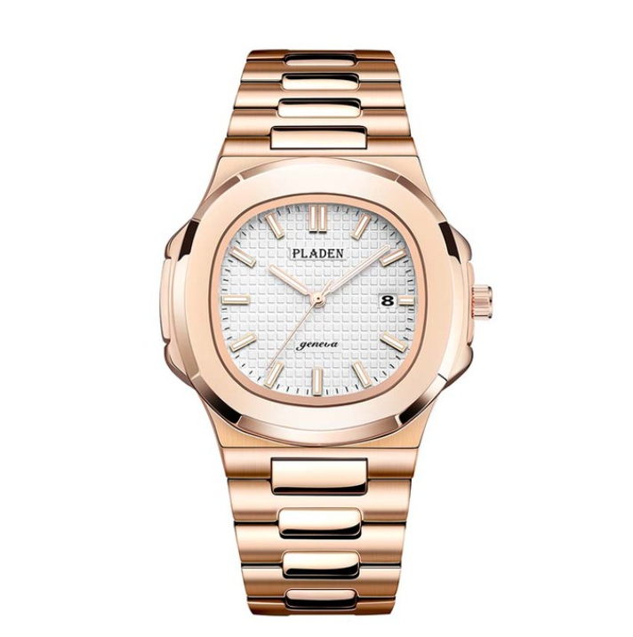 ساعة رجالية مقاومة للماء من الفولاذ المقاوم للصدأ بتصميم عصري متوهج - ساعة كوار츠 معروفة وعملية