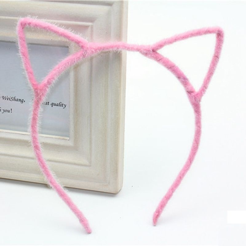 Cute Cat Ear Headband Korea Super Cute Sweet Small Fresh Hairpin Headband Adult Headwear Face Wash Headband Pink - Shop at LoveMi