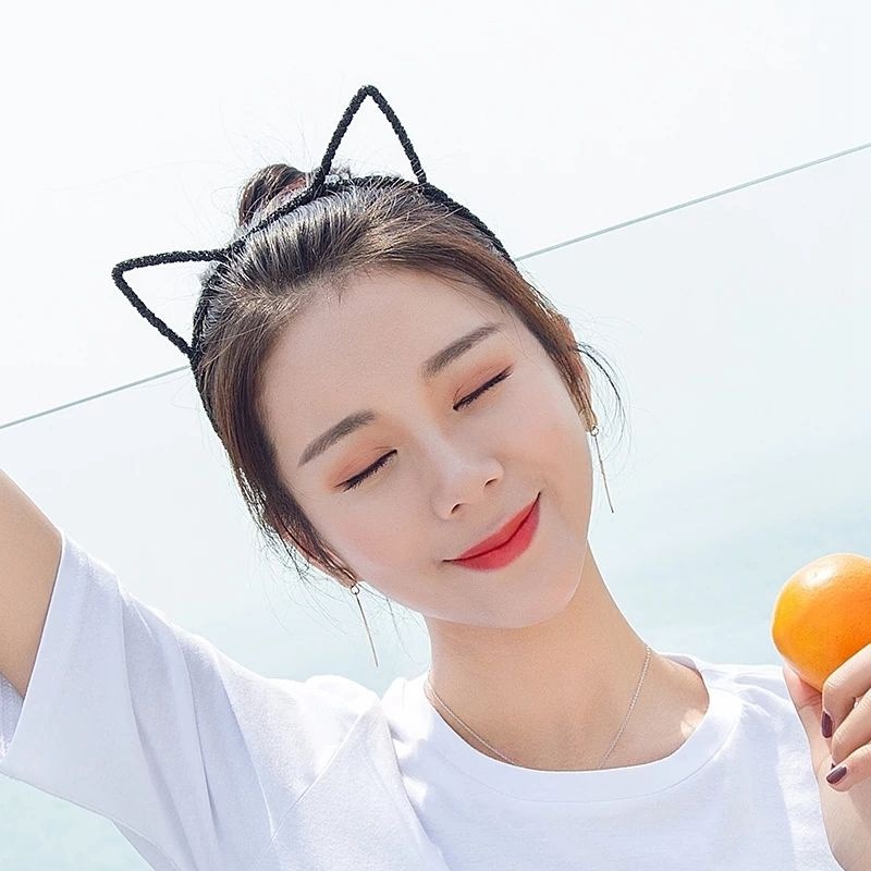 Cute Cat Ear Headband Korea Super Cute Sweet Small Fresh Hairpin Headband Adult Headwear Face Wash Headband — foto 4