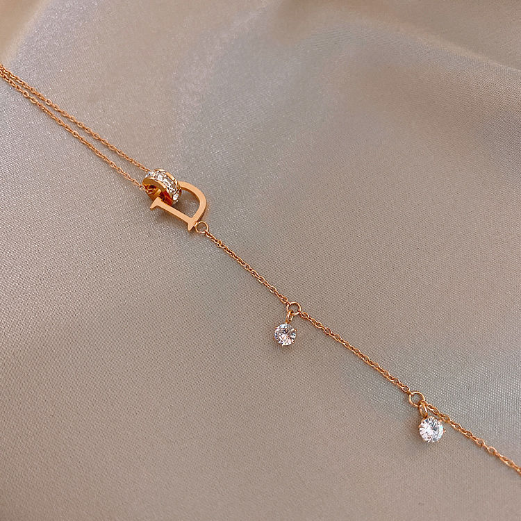 D-Shaped Titanium Steel Anklet Children'S Sexy Fashion Net Red Korean Version Of The Anklet New Personality Simple Anklet