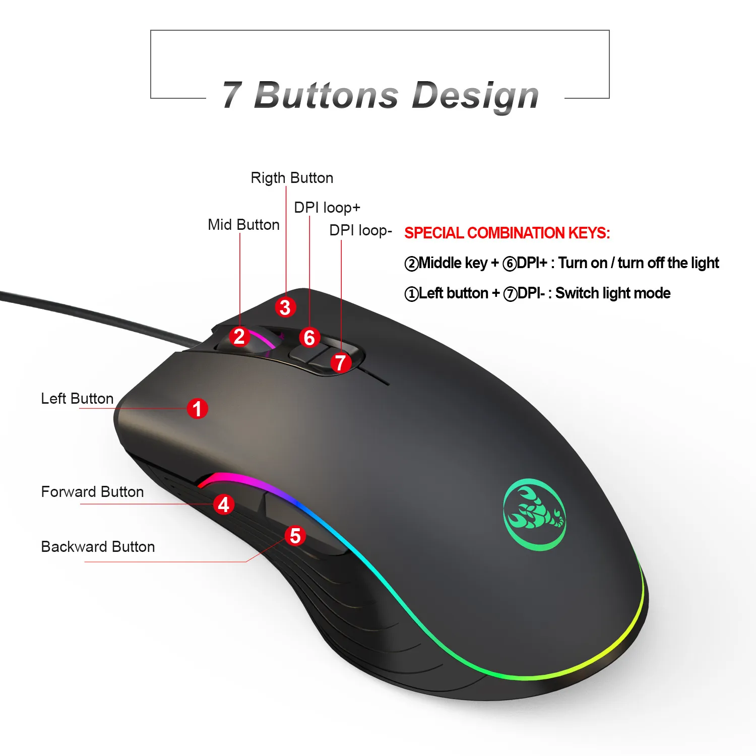 Glowing Gaming Mouse Gaming Wired Mouse – image 6